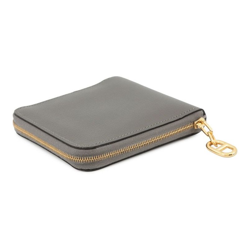 エルメス 二つ折り財布 ジップアンゴー2 シェーヌダンクル グリメイヤー/ゴールド金具 エバーカラー W刻印 財布