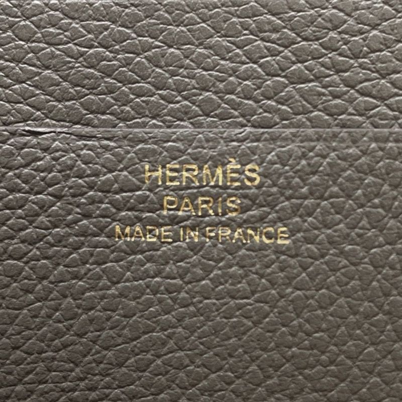 エルメス 二つ折り財布 ジップアンゴー2 シェーヌダンクル グリメイヤー/ゴールド金具 エバーカラー W刻印 財布