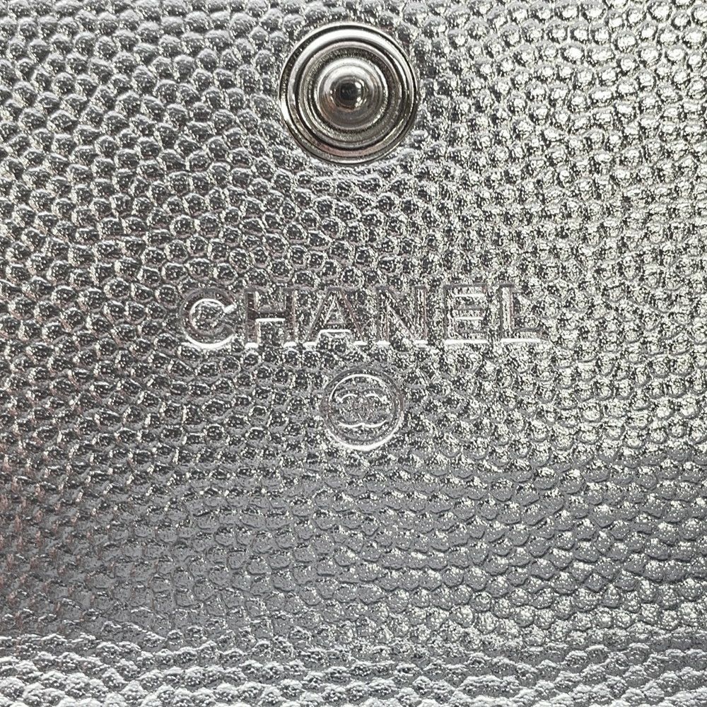 シャネル カードケース ココマーク メタリック キャビアスキン AP4705 CHANEL 名刺入れ