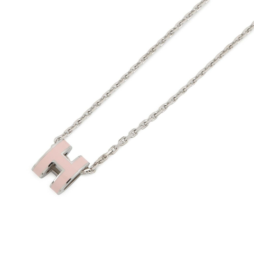 エルメス ネックレス ミニ・ポップアッシュ ローズドラジェ/シルバー金具 HERMES アクセサリー