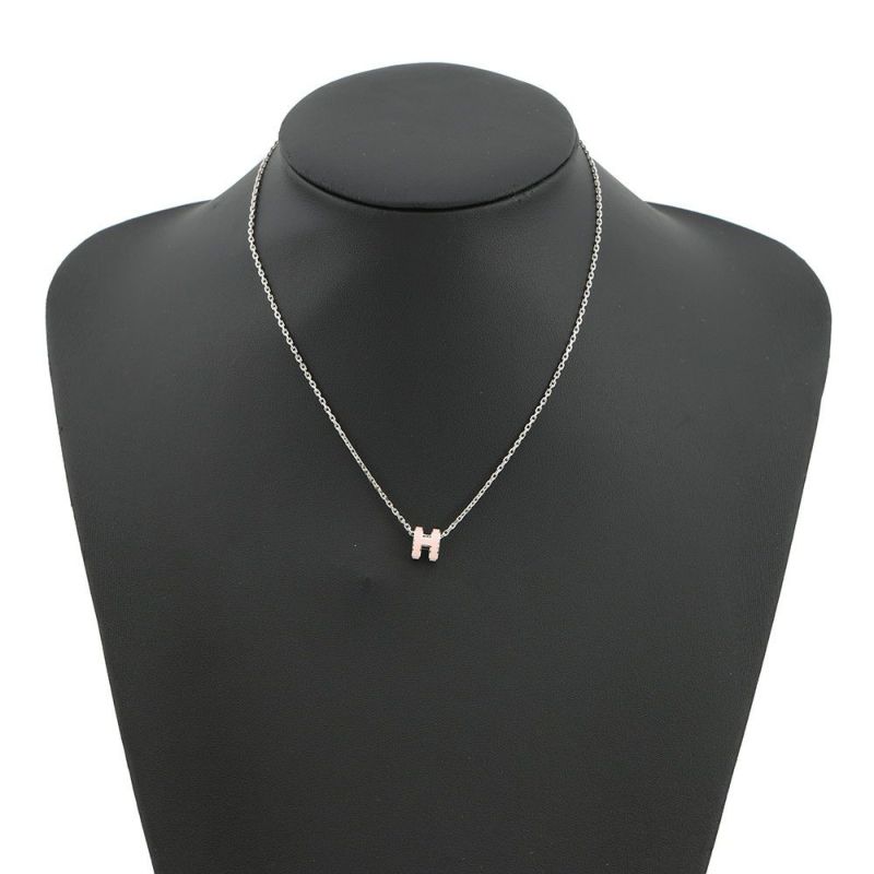 エルメス ネックレス ミニ・ポップアッシュ ローズドラジェ/シルバー金具 HERMES アクセサリー