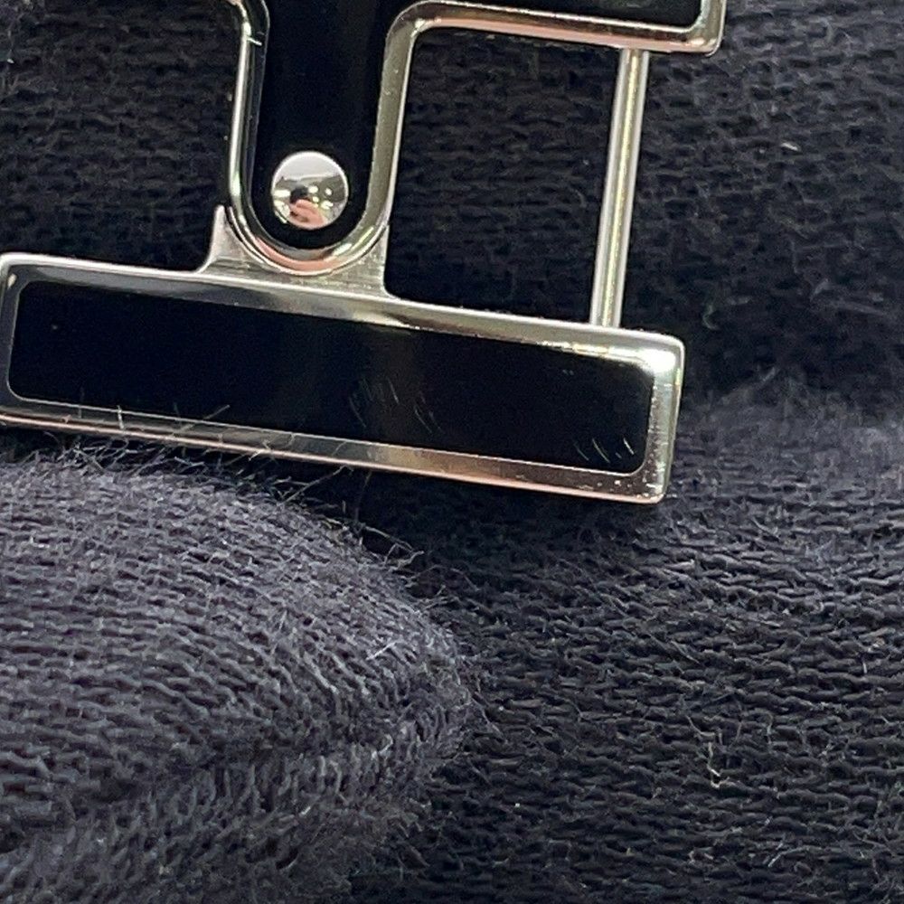 エルメス ピアス シングル H ブラック/シルバー金具 HERMES アクセサリー 片耳 黒