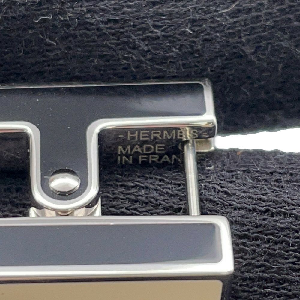 エルメス ピアス シングル H ブラック/シルバー金具 HERMES アクセサリー 片耳 黒