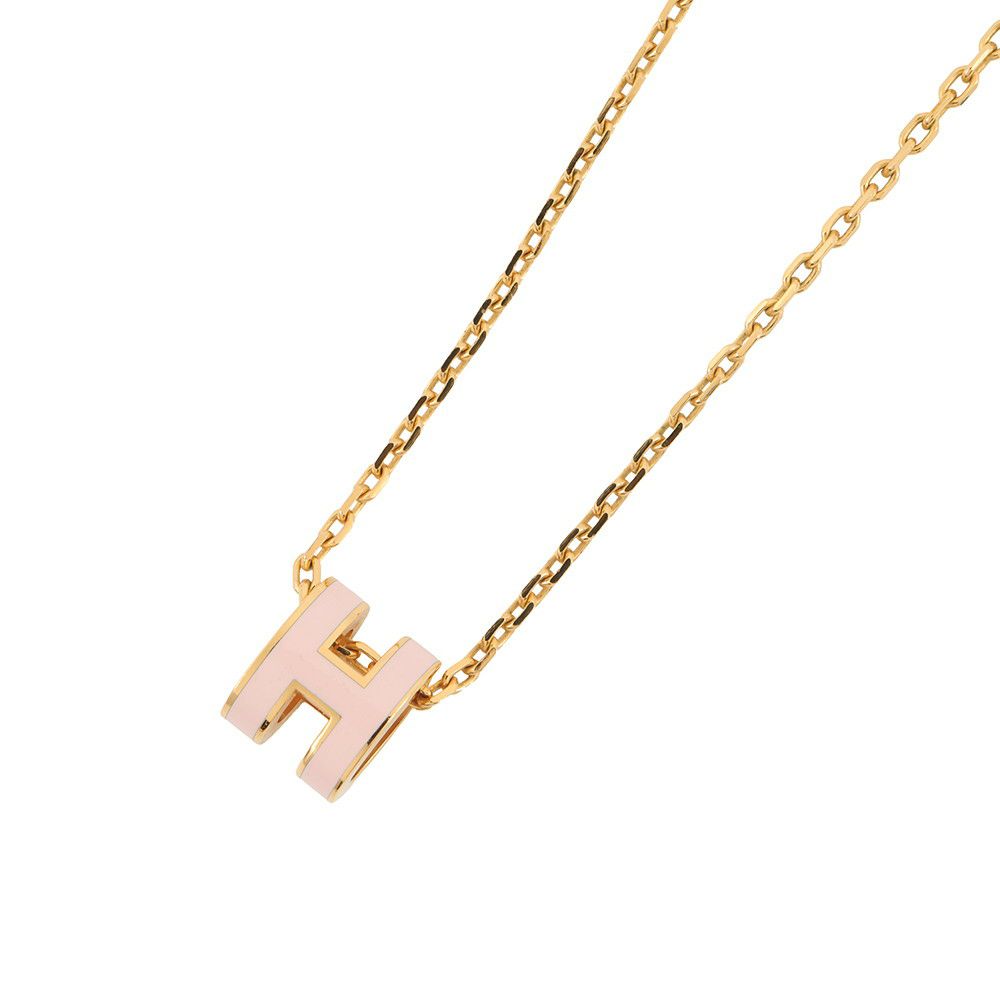エルメス ネックレス ミニ・ポップアッシュ ピンク/ゴールド金具 HERMES アクセサリー