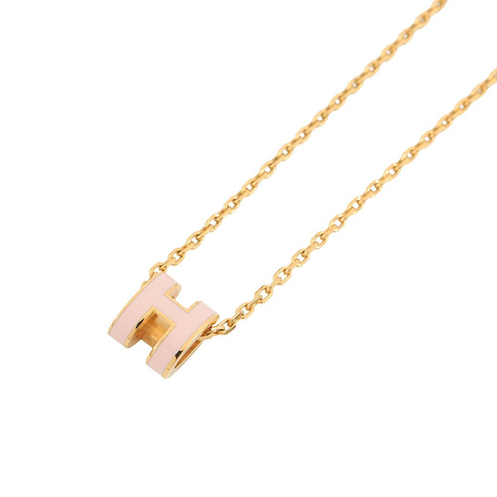 エルメス ネックレス ミニ・ポップアッシュ ピンク/ゴールド金具 HERMES アクセサリー