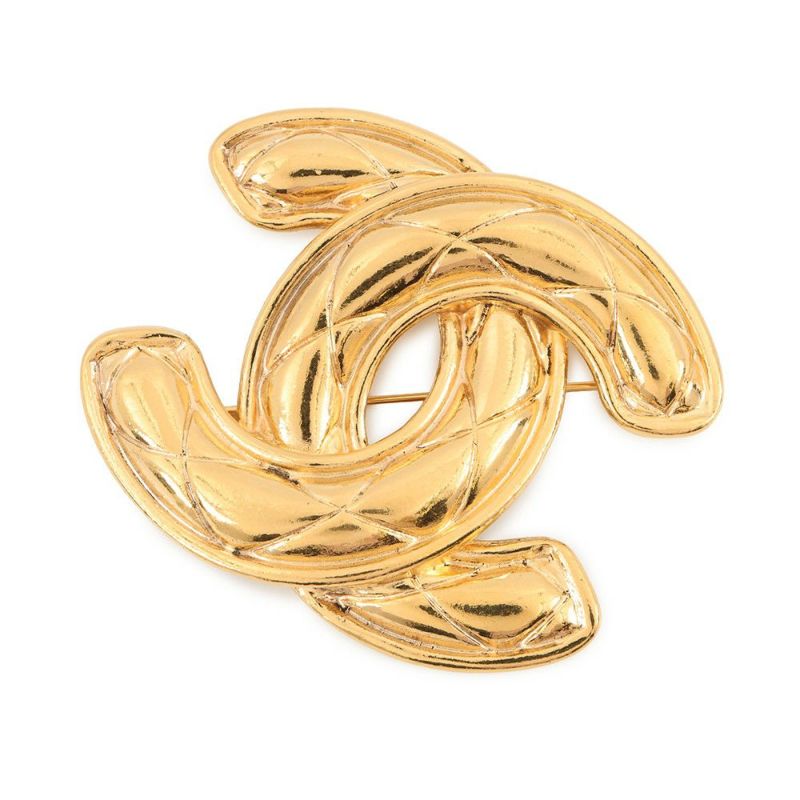 シャネル ブローチ ココマーク マトラッセ メタル ヴィンテージ CHANEL アクセサリー