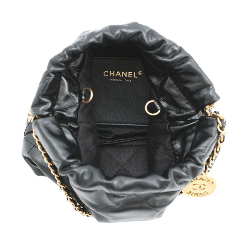 シャネル ハンドバッグ CHANEL 22 ミニ ココマーク シャイニーカーフレザー AS3980 CHANEL 2wayショルダー 黒