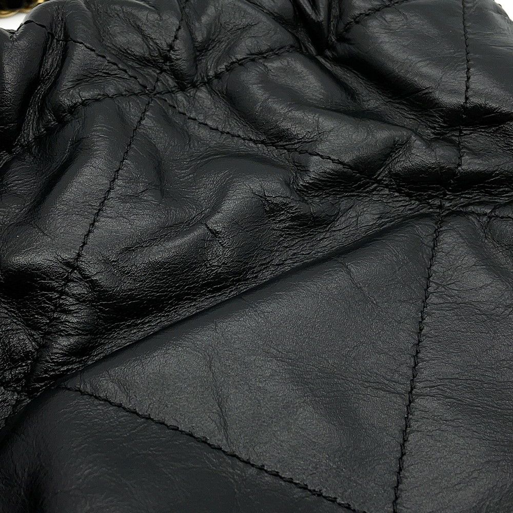 シャネル ハンドバッグ CHANEL 22 ミニ ココマーク シャイニーカーフレザー AS3980 CHANEL 2wayショルダー 黒