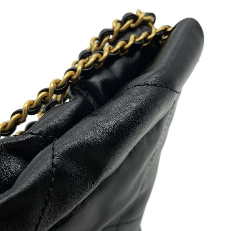シャネル ハンドバッグ CHANEL 22 ミニ ココマーク シャイニーカーフレザー AS3980 CHANEL 2wayショルダーバッグ 黒