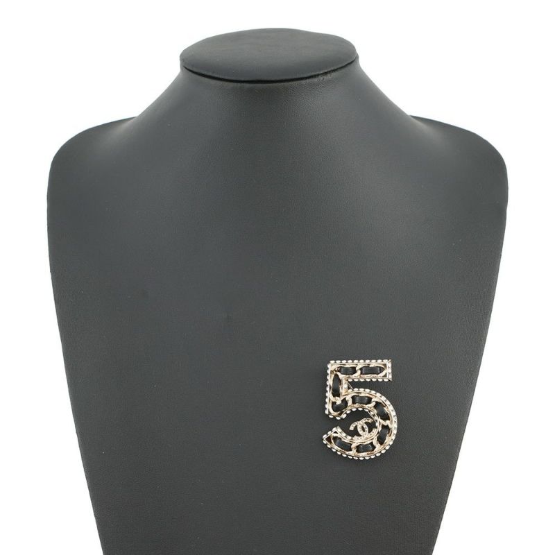 シャネル ブローチ NO.5 ココマーク ラインストーン レザー B23 P ABA170 CHANEL アクセサリー 黒