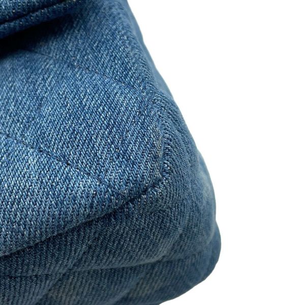 シャネル チェーンショルダーバッグ マトラッセ25 ココマーク ダブルチェーン デニム A01112 CHANEL