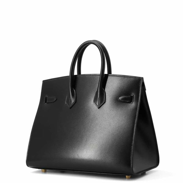 エルメス バーキン25 セリエ ブラック/ゴールド金具 ボックスカーフ W刻印 HERMES Birkin ハンドバッグ 黒