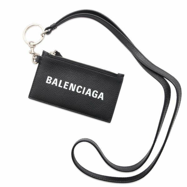 バレンシアガ コインケース カードケース ストラップ付き 594548 BALENCIAGA 小銭入れ 黒