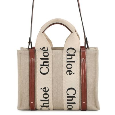 クロエ ハンドバッグ ウッディ トート スモール キャンバス