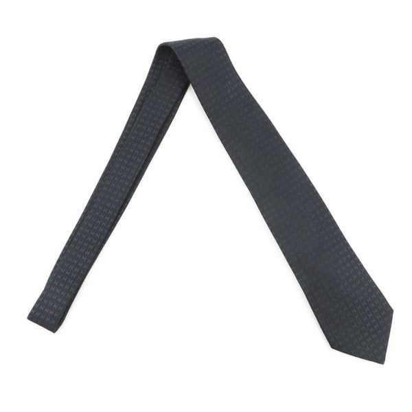 エルメス ネクタイ ファソネH  バイカラー シルク HERMES タイ メンズ 黒