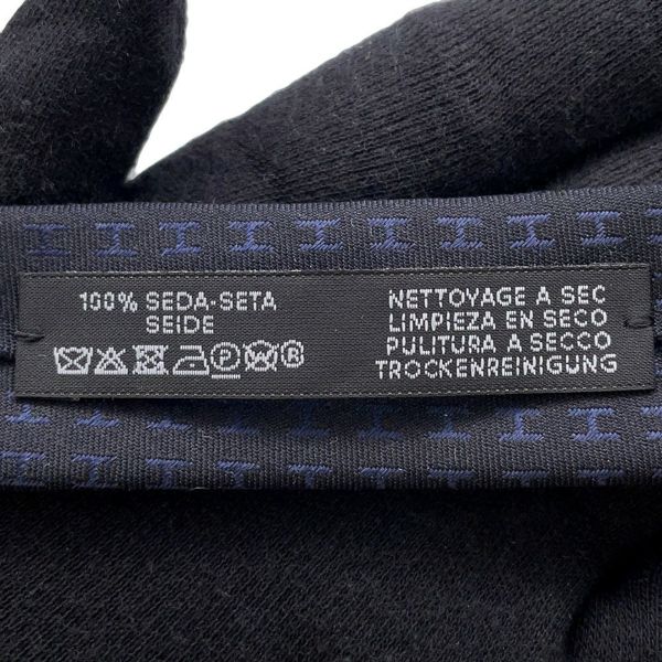 エルメス ネクタイ ファソネH  バイカラー シルク HERMES タイ メンズ 黒