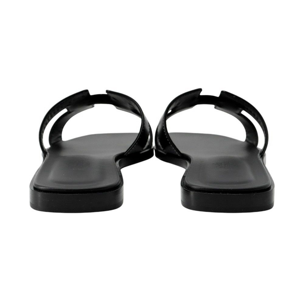 エルメス サンダル オラン レザー レディースサイズ38 1/2 HERMES 靴 黒