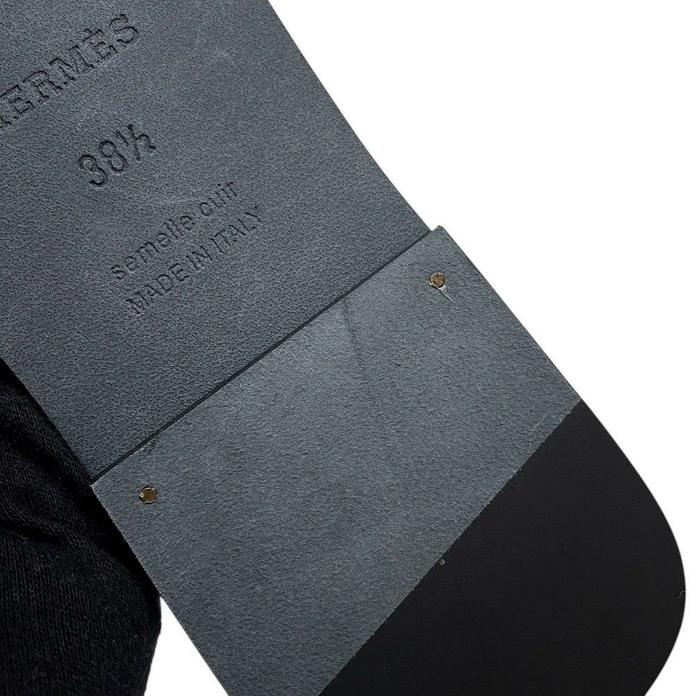 エルメス サンダル オラン レザー レディースサイズ38 1/2 HERMES 靴 黒