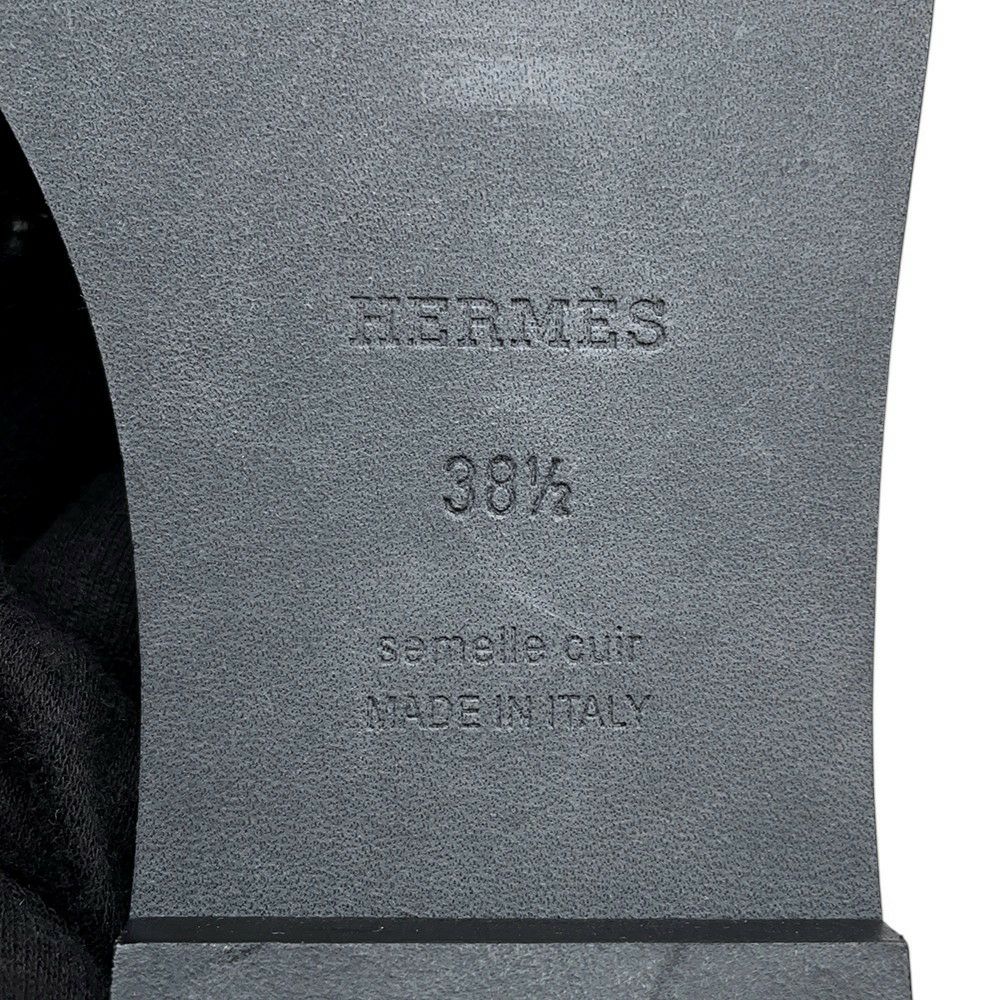 エルメス サンダル オラン レザー レディースサイズ38 1/2 HERMES 靴 黒
