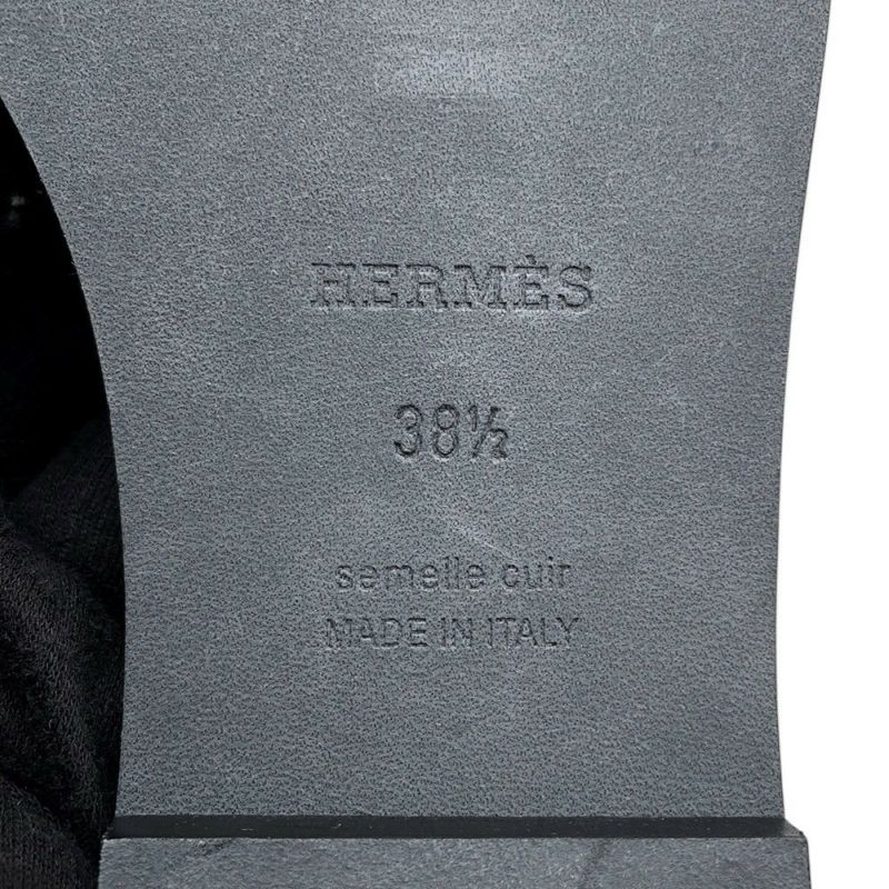 エルメス サンダル オラン レザー レディースサイズ38 1/2 HERMES 靴 黒