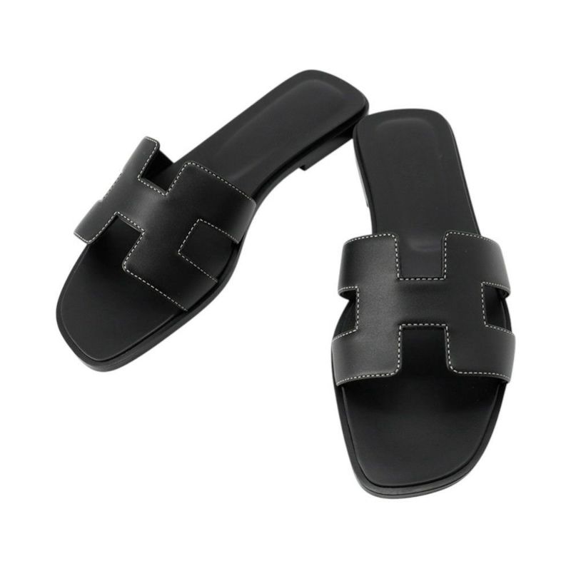 エルメス サンダル オラン レザー レディースサイズ36 HERMES 靴 黒