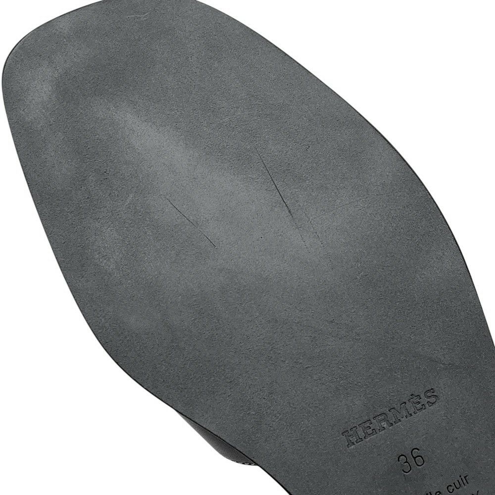 エルメス サンダル オラン レザー レディースサイズ36 HERMES 靴 黒