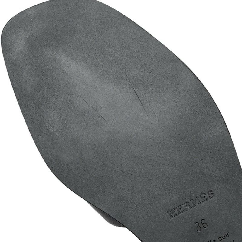 エルメス サンダル オラン レザー レディースサイズ36 HERMES 靴 黒