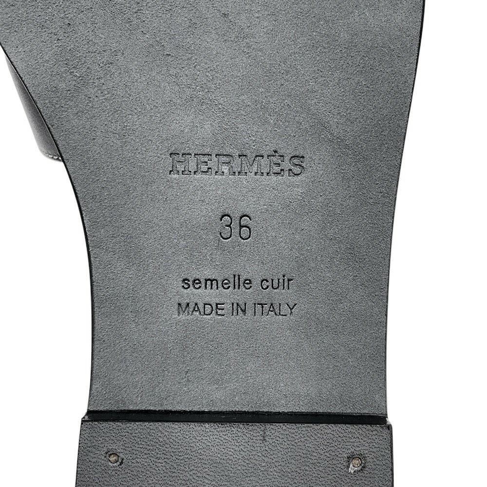 エルメス サンダル オラン レザー レディースサイズ36 HERMES 靴 黒