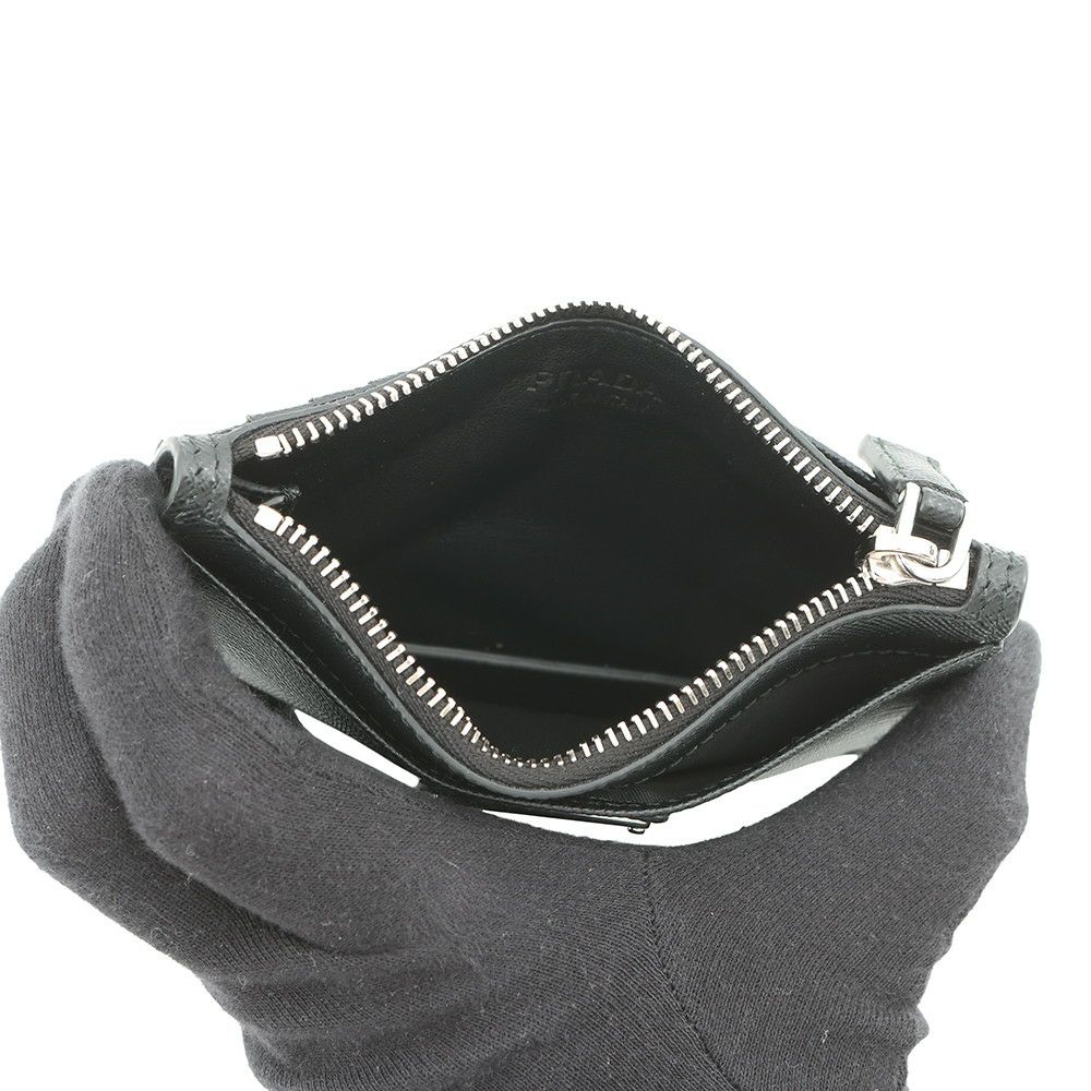 プラダ コインケース サフィアーノ トライアングル ロゴ 2MC084 PRADA 財布 黒