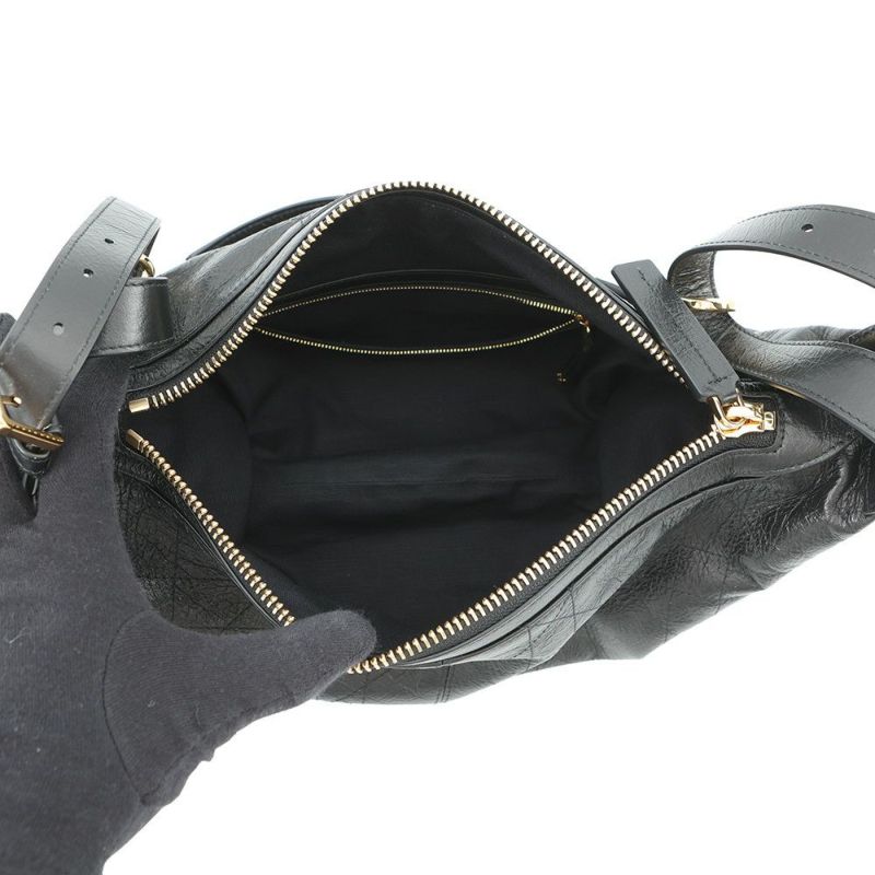 クリスチャン・ディオール ショルダーバッグ フラット マクロカナージュ D-Journey バッグ スモール ワンショルダー 黒