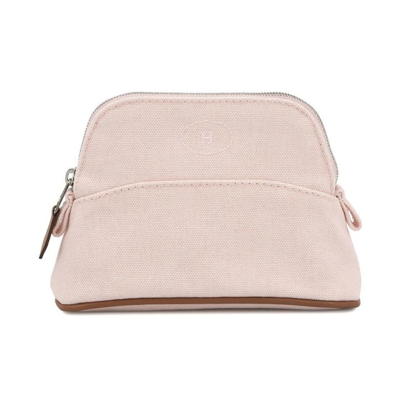 エルメス ポーチ ボリードポーチ ミニミニ ローズパール/シルバー金具 コットン HERMES 100周年限定カラー