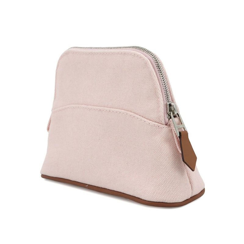 エルメス ポーチ ボリードポーチ ミニミニ ローズパール/シルバー金具 コットン HERMES 100周年限定カラー