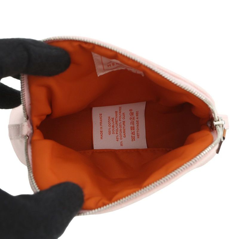 エルメス ポーチ ボリードポーチ ミニミニ ローズパール/シルバー金具 コットン HERMES 100周年限定カラー