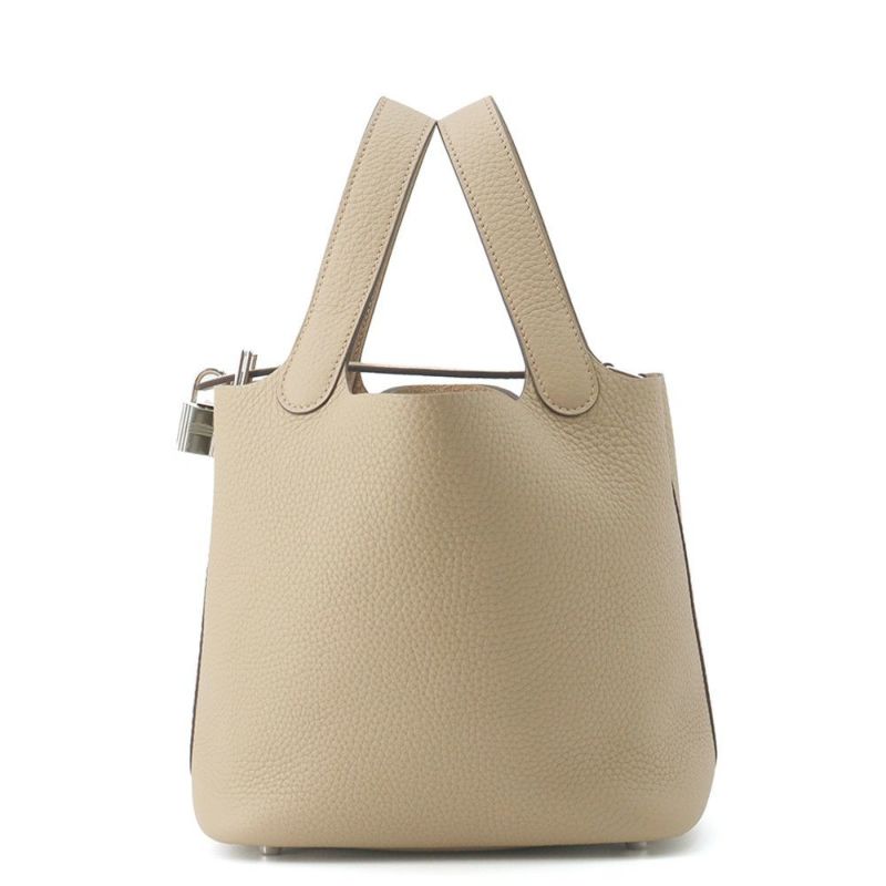 エルメス ハンドバッグ ピコタンロックPM ベージュマルファ/シルバー金具 トリヨンクレマンス K刻印