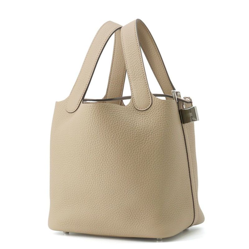 エルメス ハンドバッグ ピコタンロックPM ベージュマルファ/シルバー金具 トリヨンクレマンス K刻印