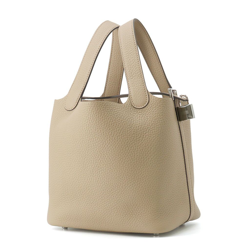 エルメス ハンドバッグ ピコタンロックPM ベージュマルファ/シルバー金具 トリヨンクレマンス K刻印