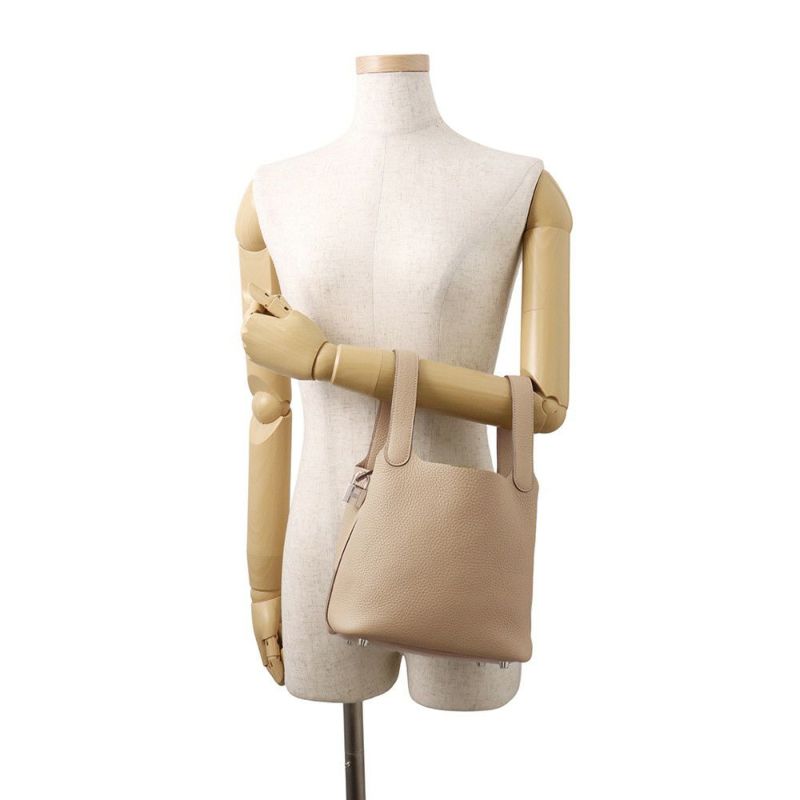 エルメス ハンドバッグ ピコタンロックPM ベージュマルファ/シルバー金具 トリヨンクレマンス K刻印