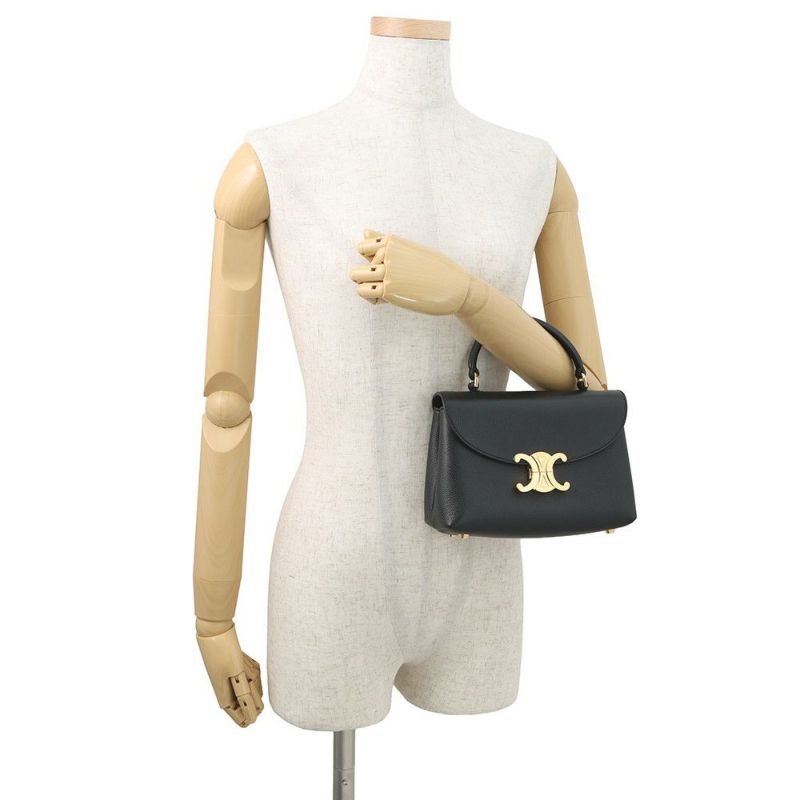 セリーヌ ハンドバッグ ティーン ニノ カーフレザー 118113FXK CELINE 2way 黒