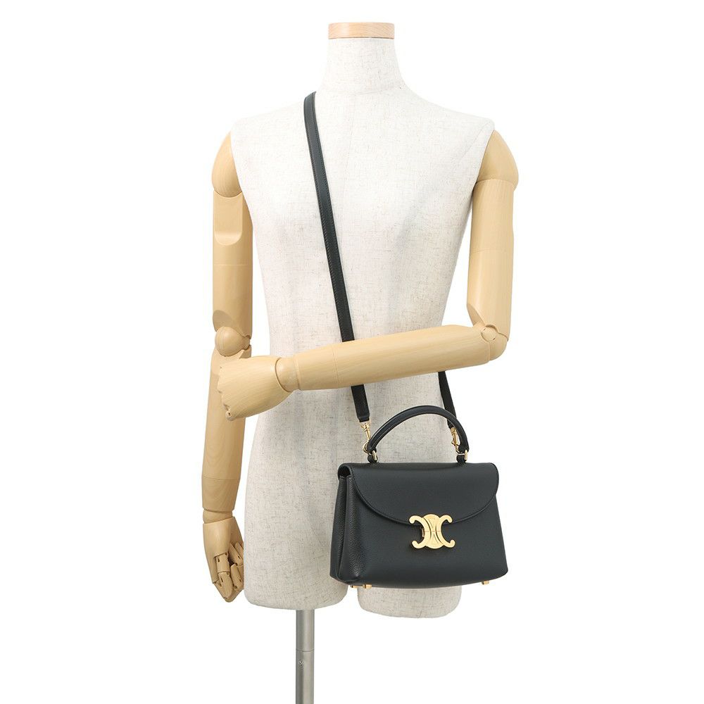 セリーヌ ハンドバッグ ティーン ニノ カーフレザー 118113FXK CELINE 2way 黒
