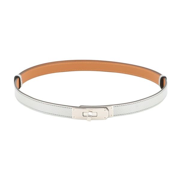 エルメス ケリーベルト18 アルジャン/シルバー金具 シェブルシャムキラ K刻印 HERMES シルバー