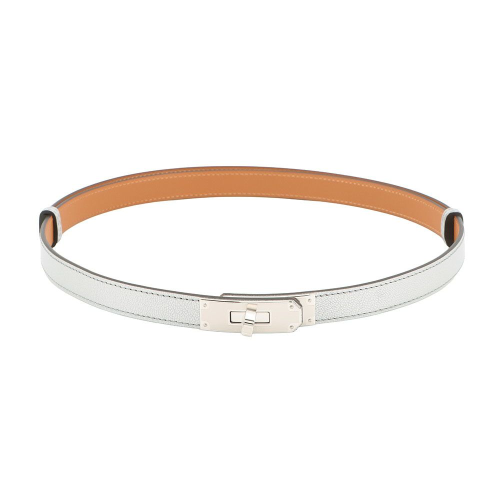 エルメス ケリーベルト18 アルジャン/シルバー金具 シェブルシャムキラ K刻印 HERMES シルバー エルメス ケリーベルト18 アルジャン/シルバー金具 シェブルシャムキラ