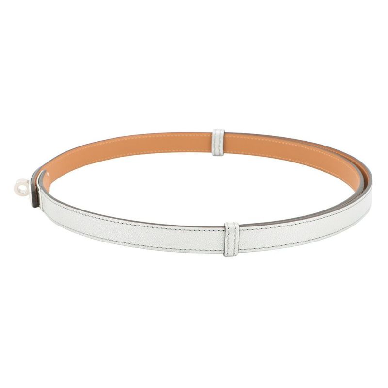 エルメス ケリーベルト18 アルジャン/シルバー金具 シェブルシャムキラ K刻印 HERMES シルバー