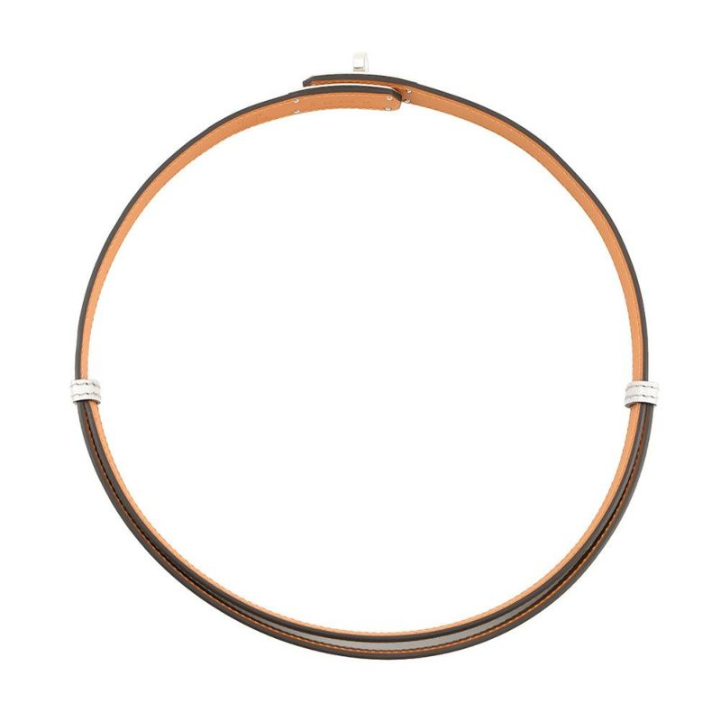 エルメス ケリーベルト18 アルジャン/シルバー金具 シェブルシャムキラ K刻印 HERMES シルバー