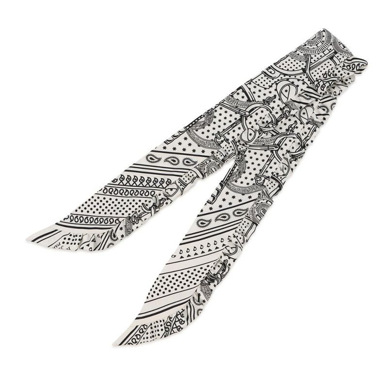 エルメス スカーフ ツイリー フリル エプロン・ドール・バンダナ シルク HERMES 2024年春夏 黒 白