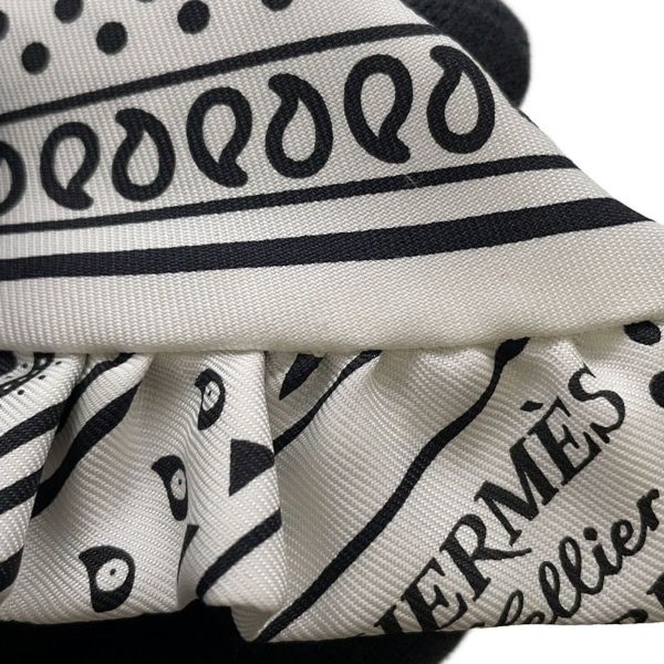 エルメス スカーフ ツイリー フリル エプロン・ドール・バンダナ シルク HERMES 2024年春夏 黒 白