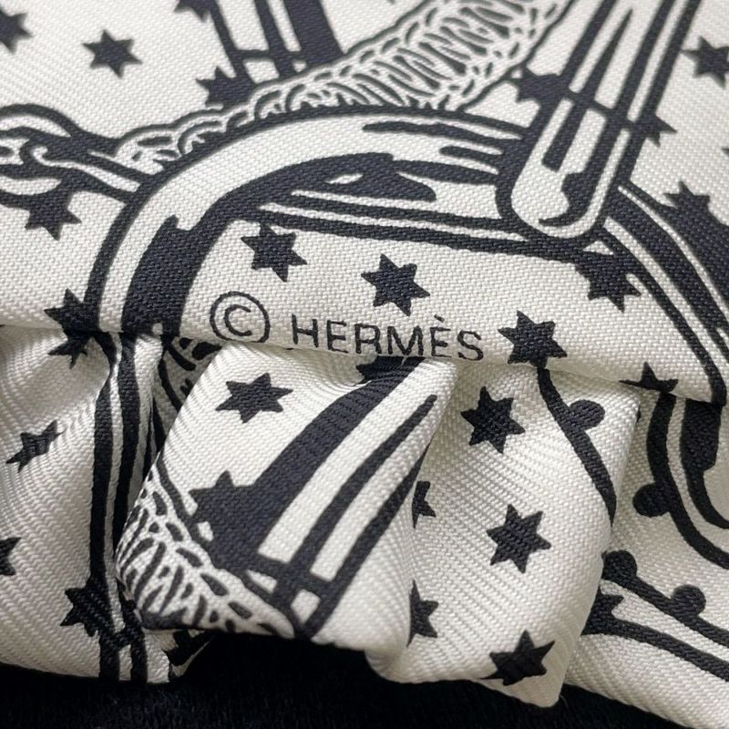 エルメス スカーフ ツイリー フリル エプロン・ドール・バンダナ シルク HERMES 2024年春夏 黒 白