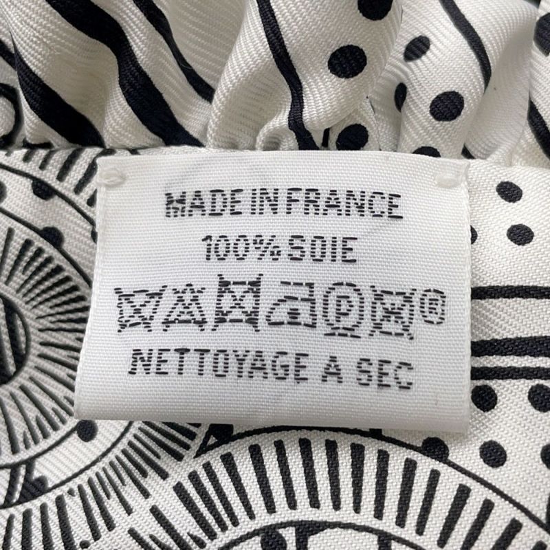 エルメス スカーフ ツイリー フリル エプロン・ドール・バンダナ シルク HERMES 2024年春夏 黒 白