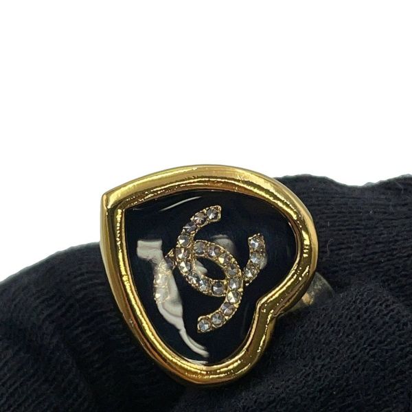 シャネル イヤリング ココマーク ハート ラインストーン F25B ABG311 CHANEL アクセサリー 黒