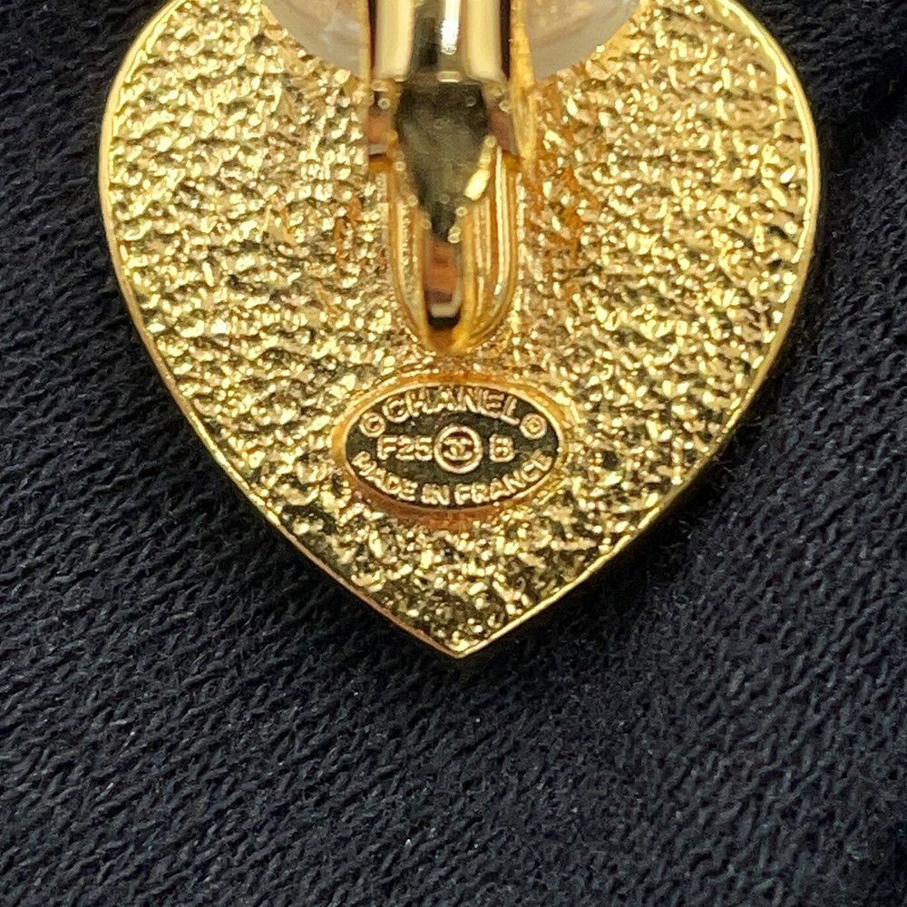 シャネル イヤリング ココマーク ハート ラインストーン F25B ABG311 CHANEL アクセサリー 黒