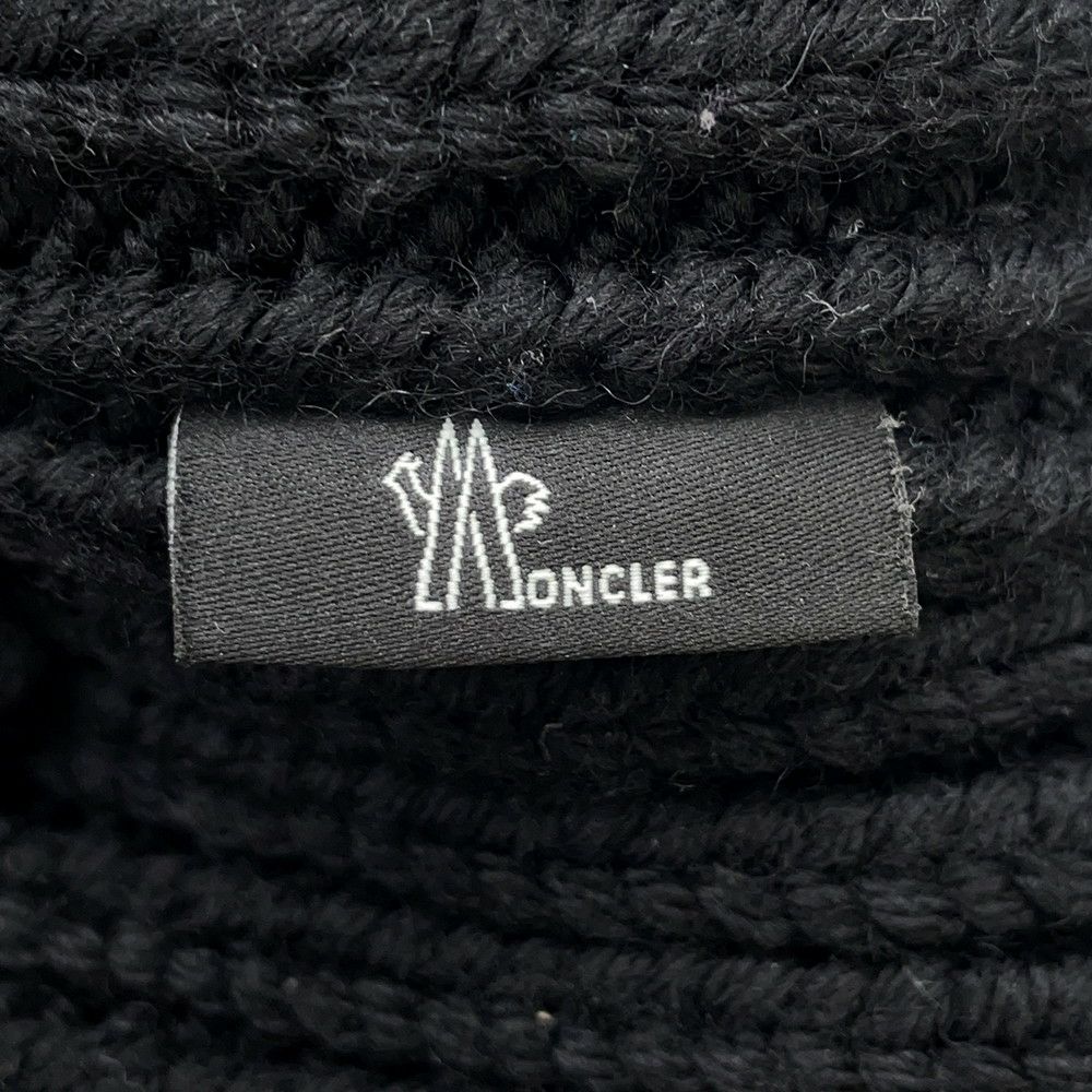 モンクレール ニット帽 ロゴ グルノーブル ウール MONCLER 帽子 黒